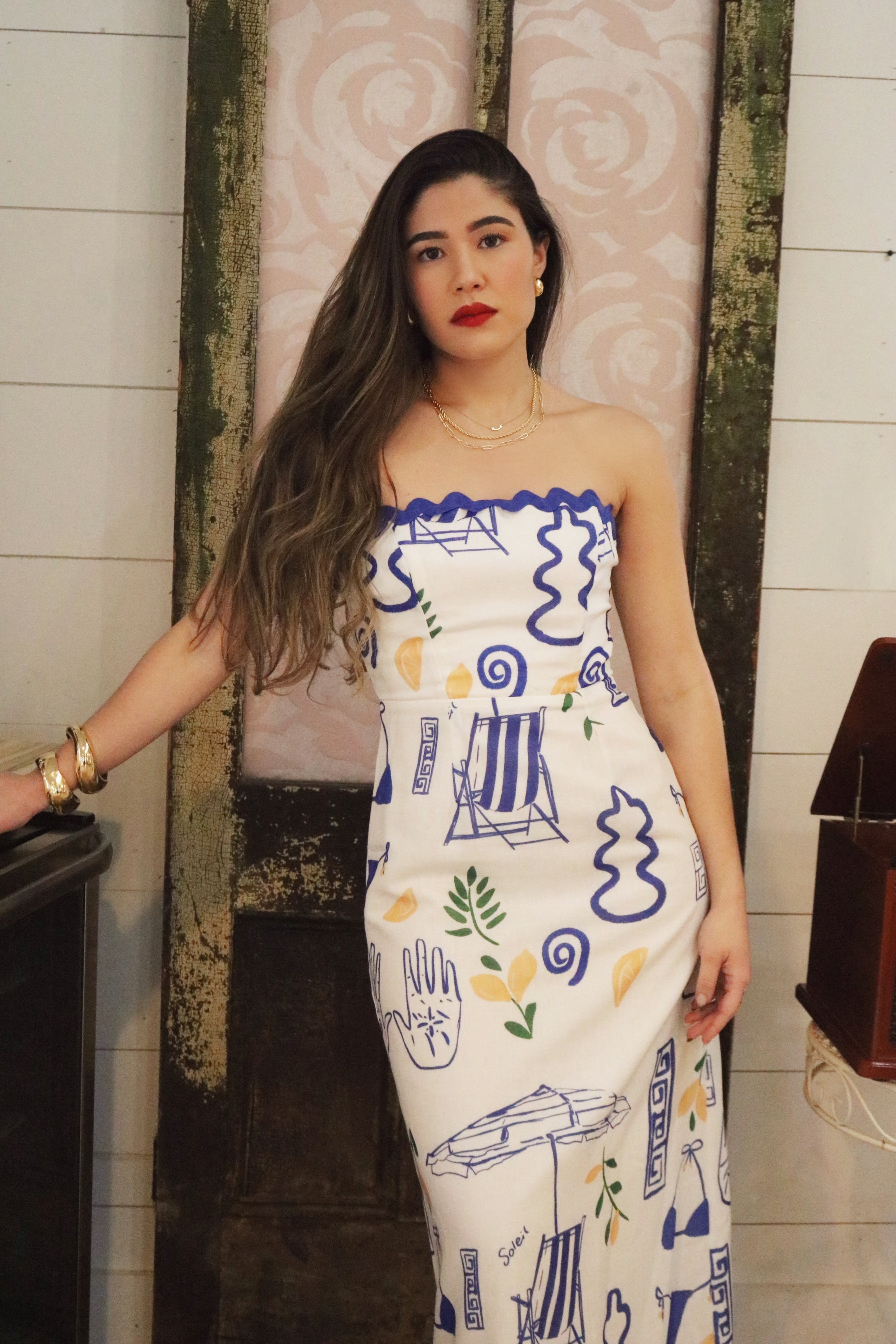 Greece Inspired Maxi Dress. Resort and Vacation Wear.