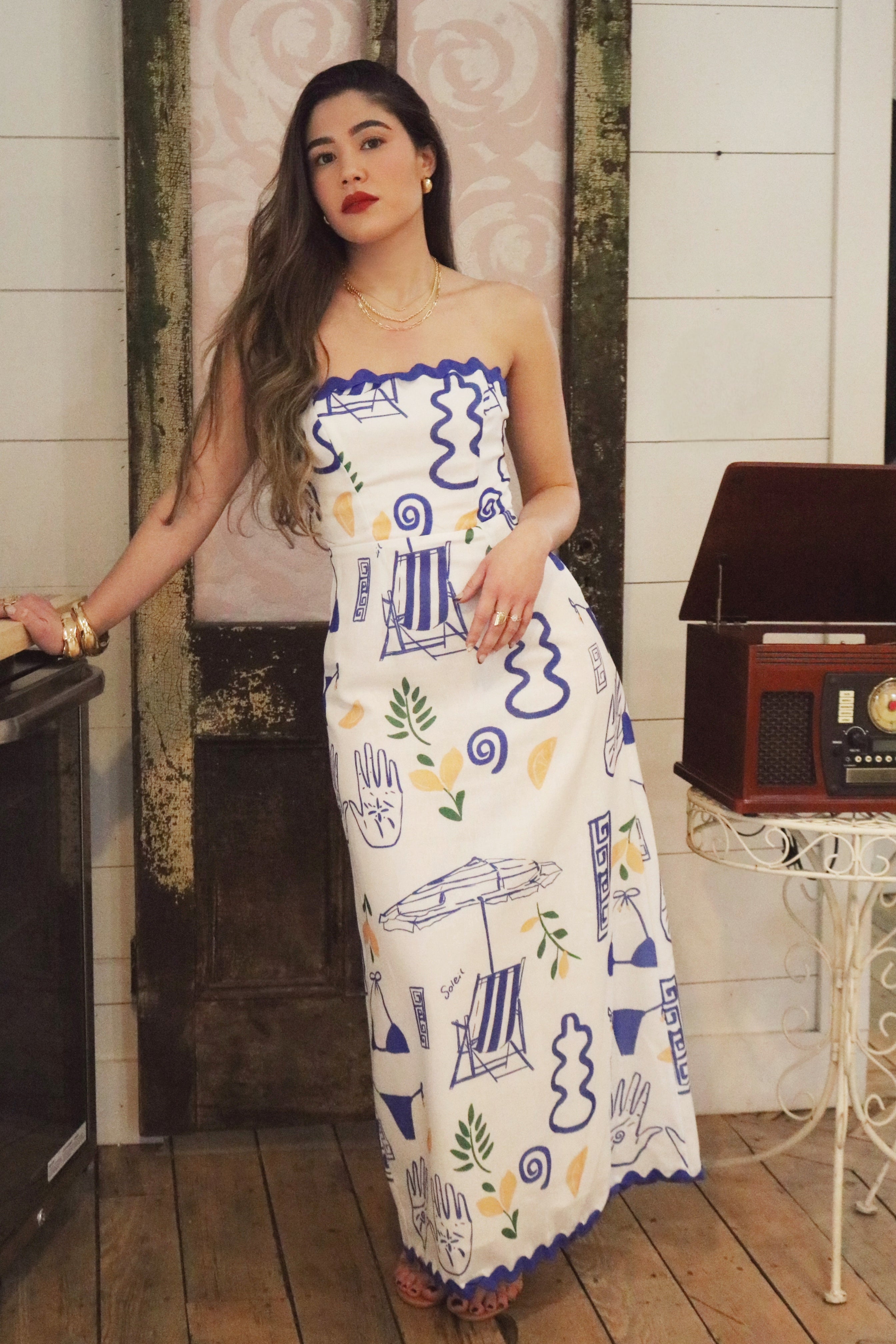 Greece Inspired Maxi Dress. Resort and Vacation Wear.
