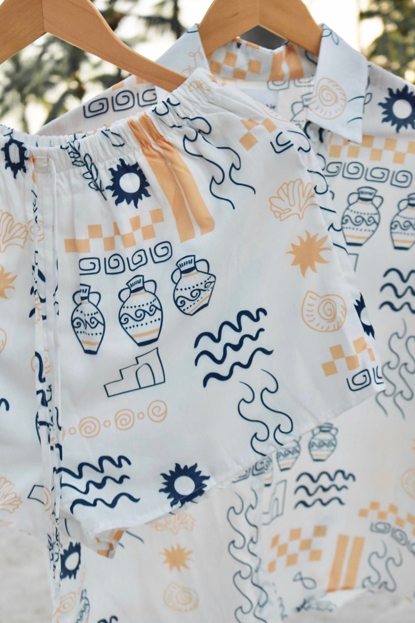 Imelde Vacation Short Set - Azure and Gold