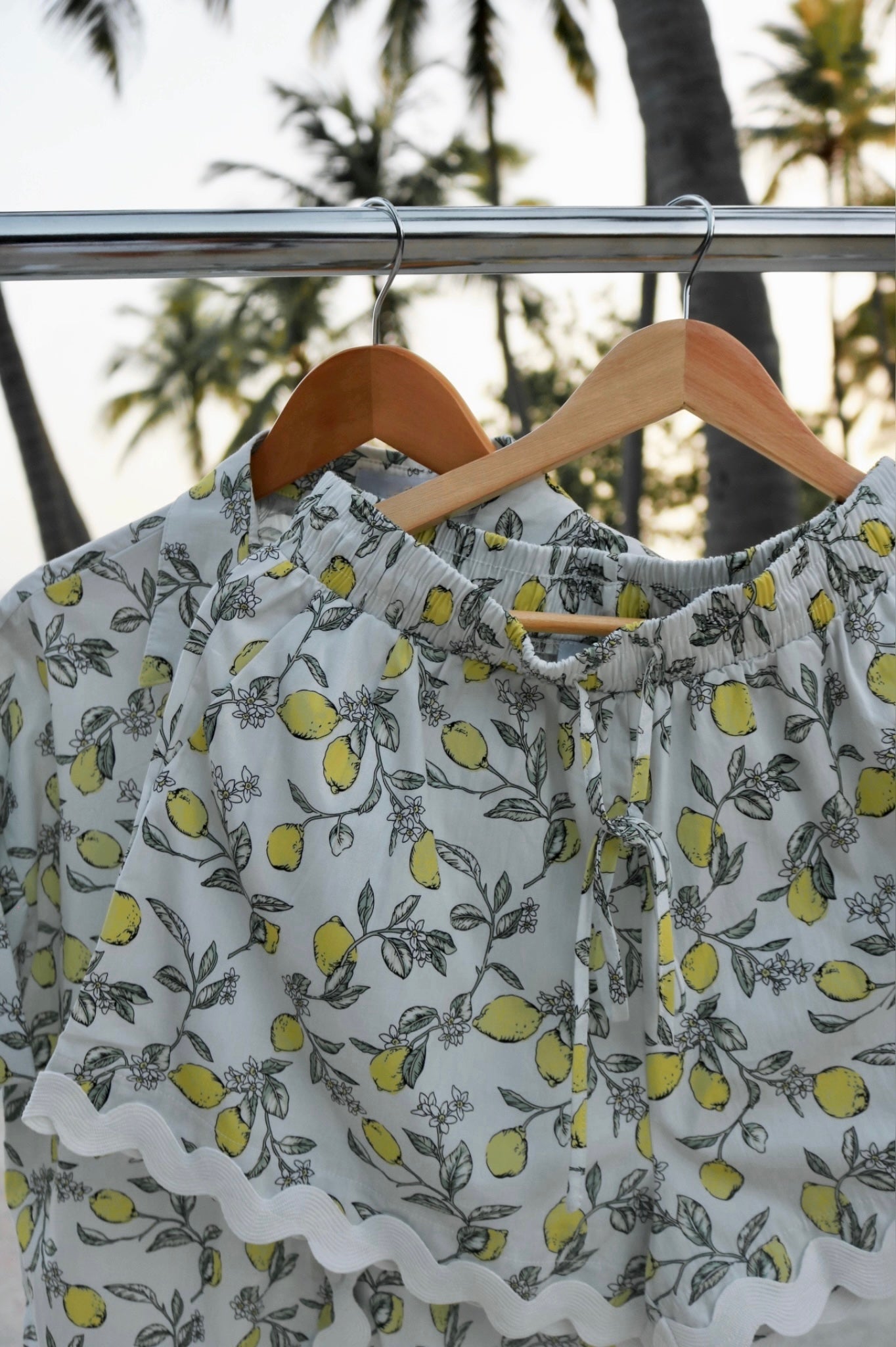 Sul Mare Short Set - Alice Blue Lemon