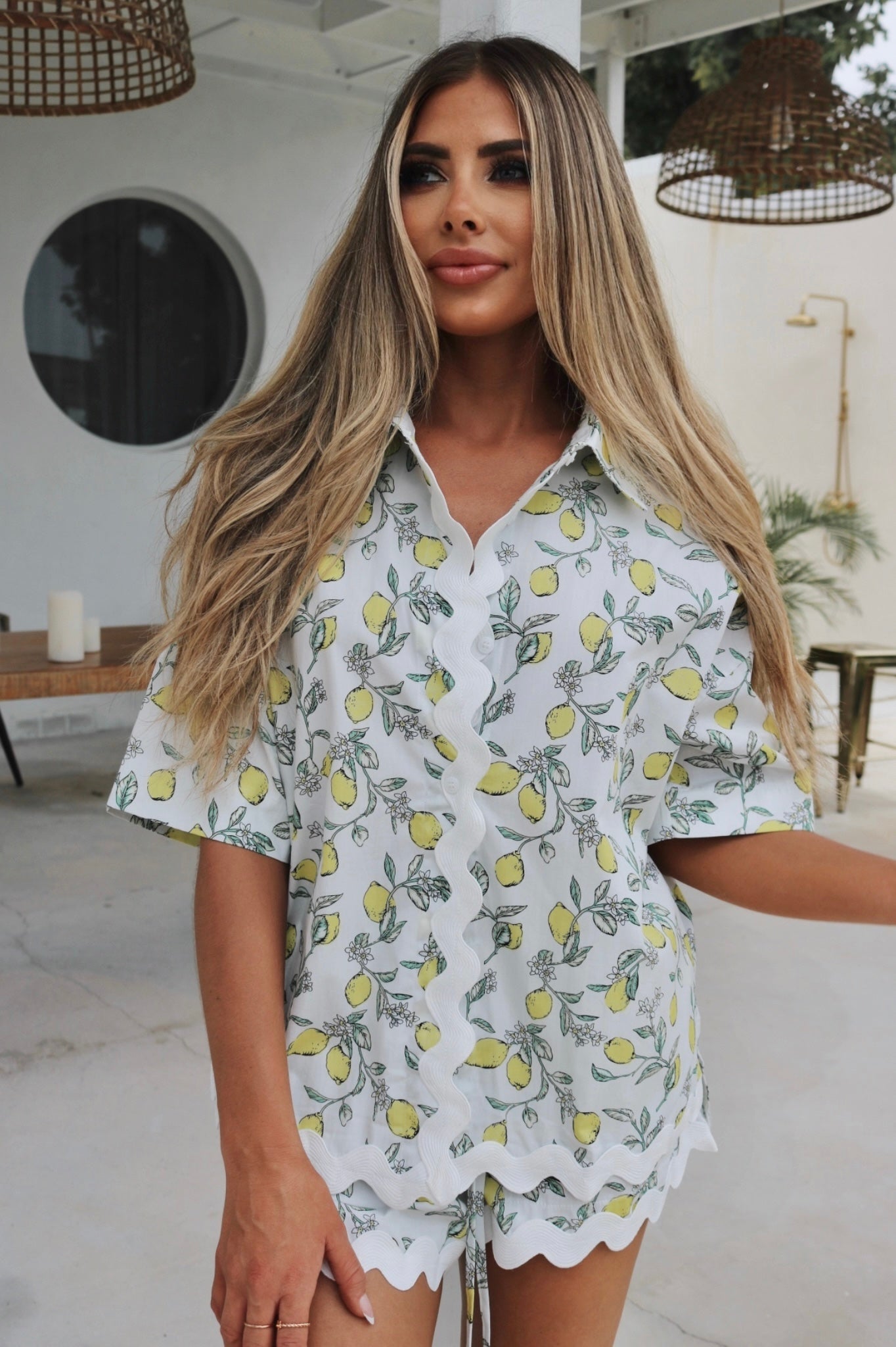 Sul Mare Short Set - Alice Blue Lemon