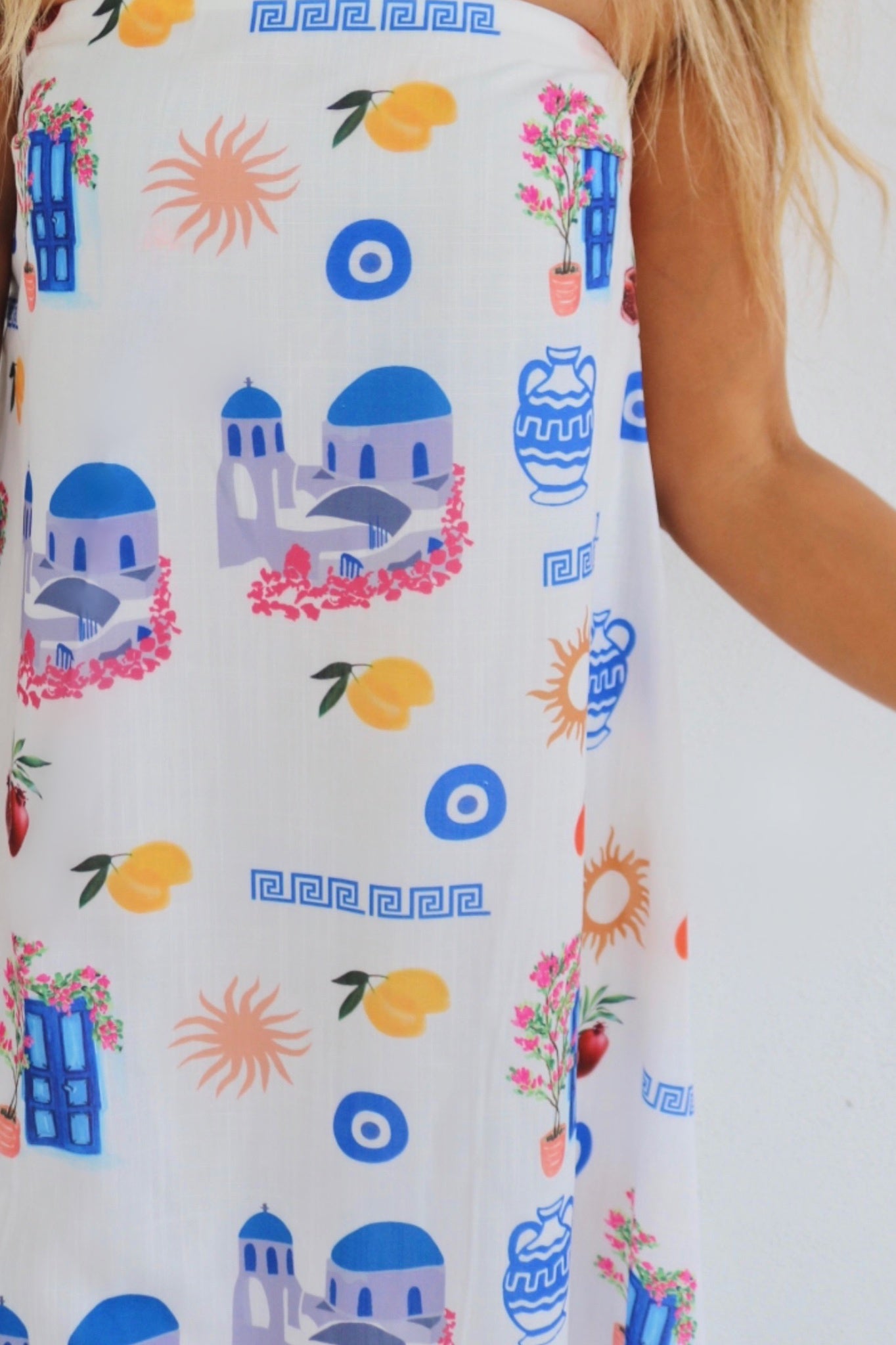 Vacation Maxi Dress Greece, Shay and Bahari Resort and Travel Wear