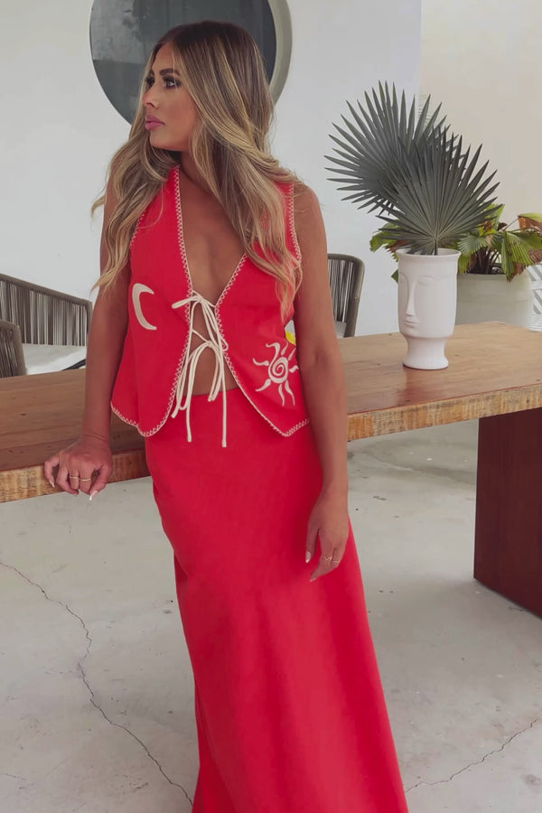 Shae Skirt Set - Scarlet