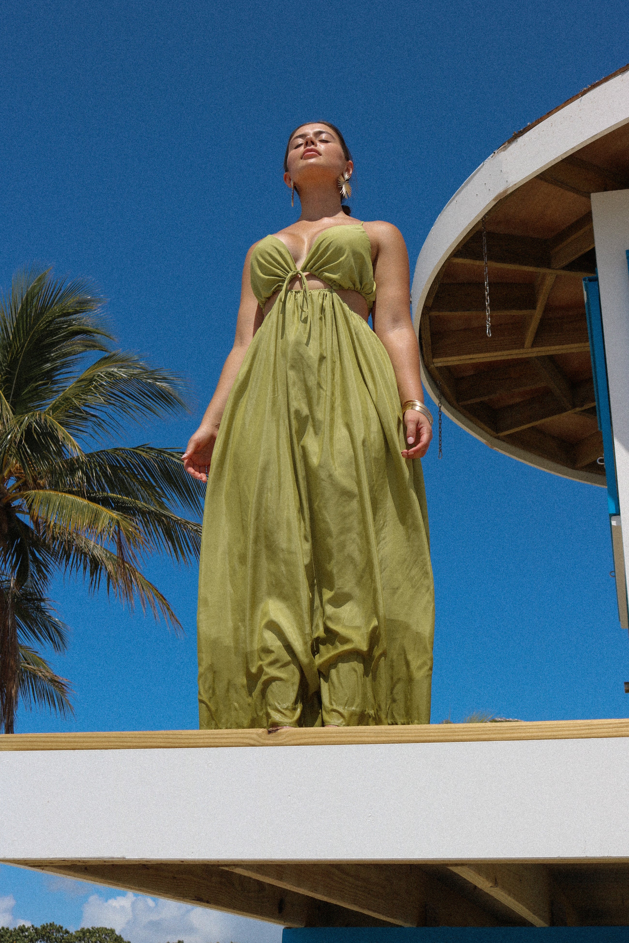 Cut Out Vacation Maxi in Olive Green, Scarlette The Label an online fashion boutique for women.