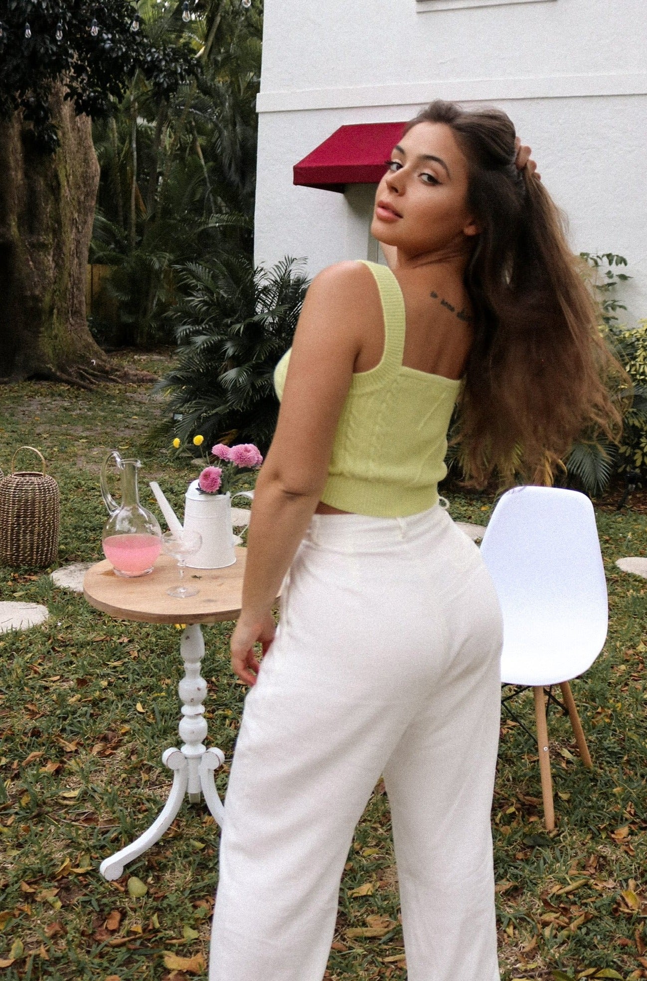 Sleeveless Sweater Knit Top in Lime for Scarlette The Label, an online fashion boutique for women.