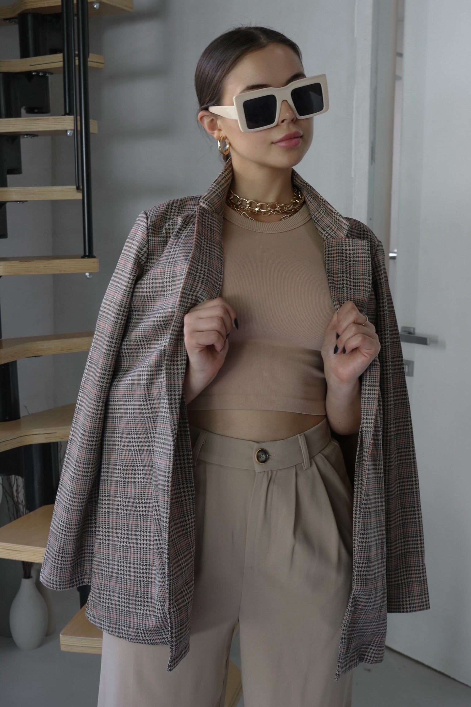Notched Collar Blazer Jacket in Toffee. Scarlette The Label, an online fashion boutique for women.