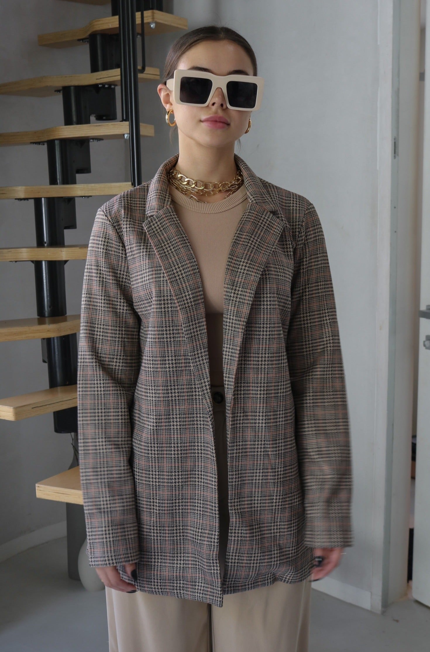 Notched Collar Blazer Jacket in Toffee. Scarlette The Label, an online fashion boutique for women.
