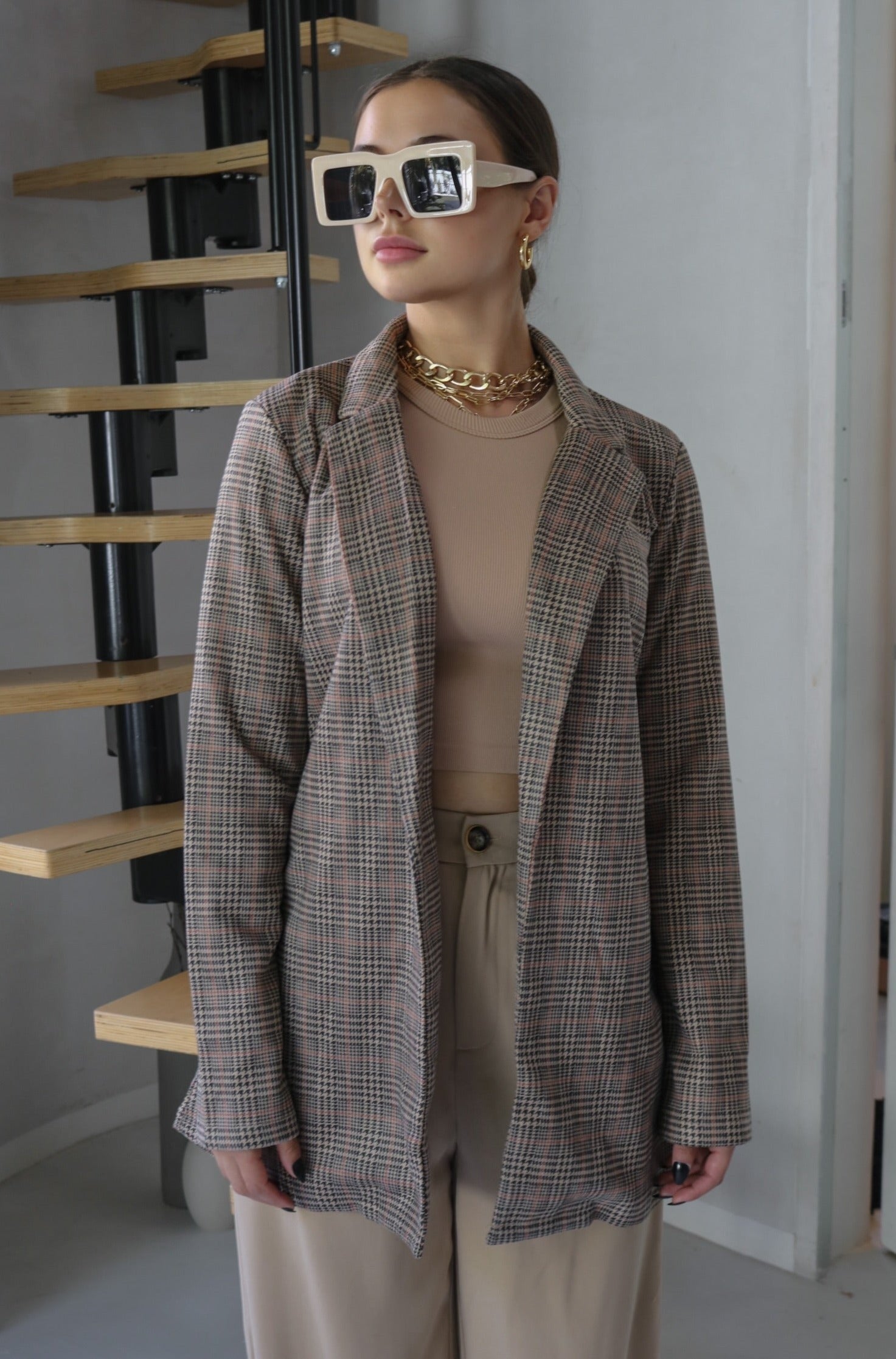 Notched Collar Blazer Jacket in Toffee. Scarlette The Label, an online fashion boutique for women.