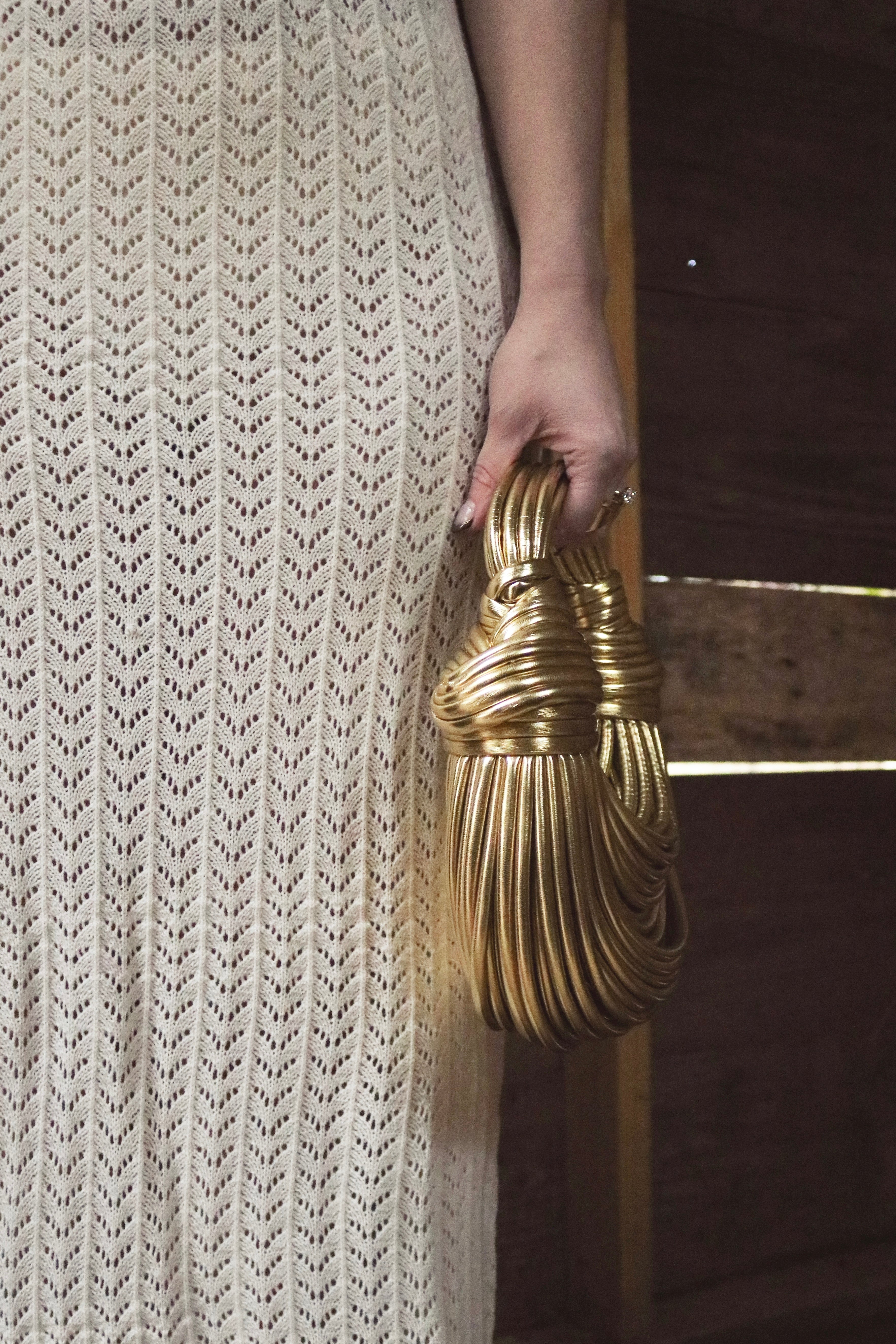 Crochet Woven Cover Up Dress in Ivory. Resort and Vacation Wear. 