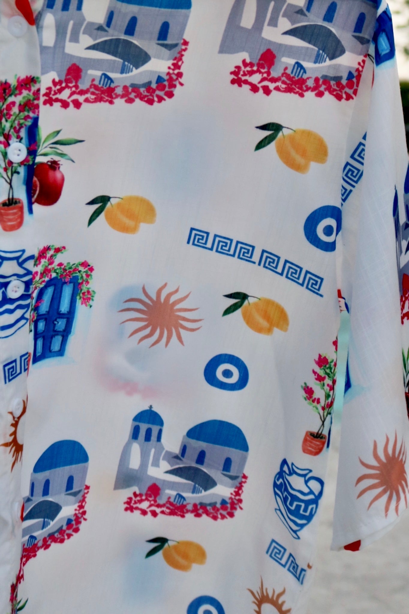 Grecian Vacation Button Down and Short Set
