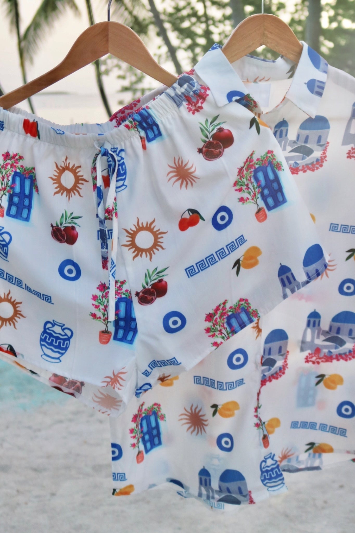 Grecian Vacation Button Down and Short Set