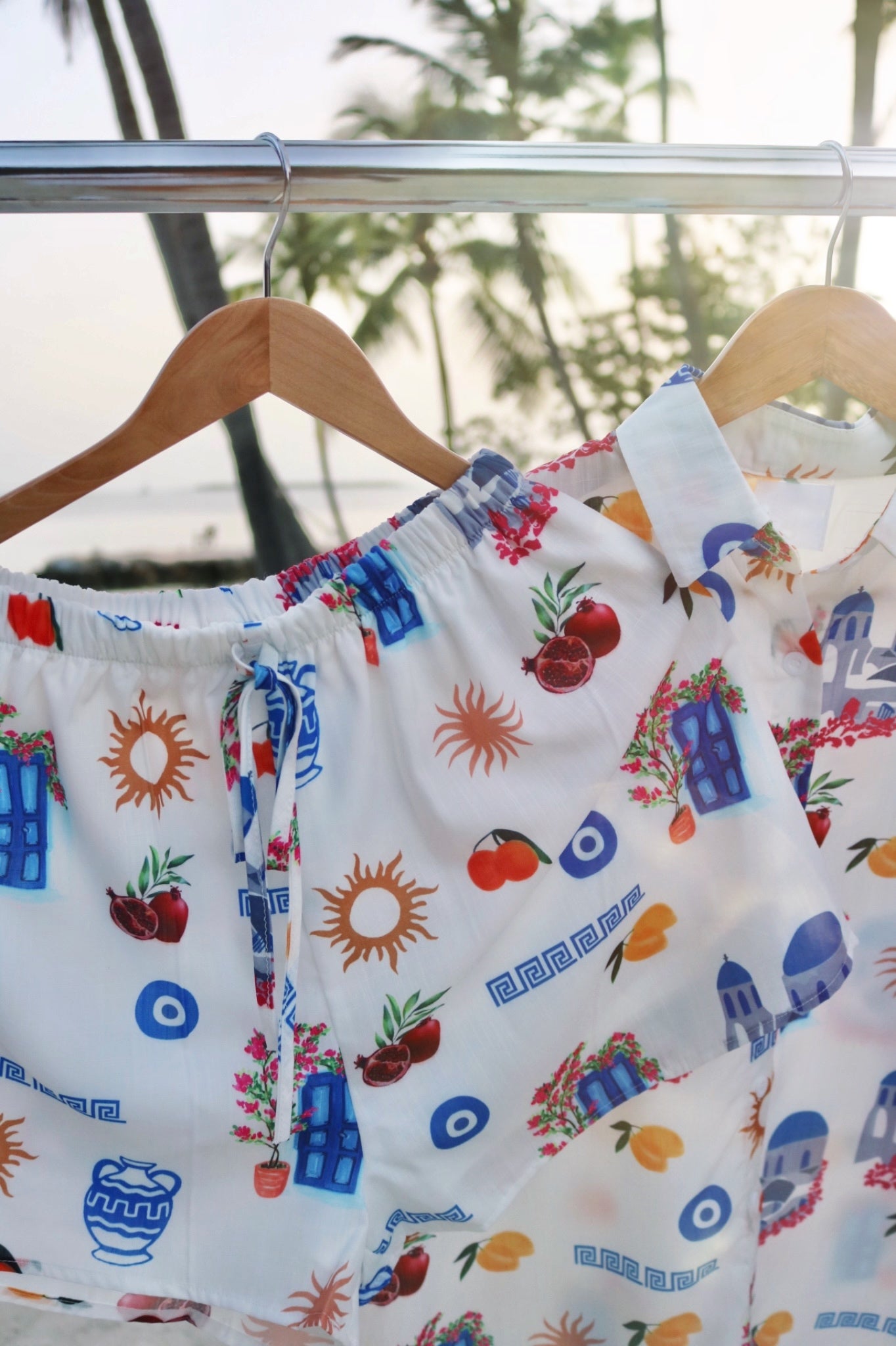 Grecian Vacation Button Down and Short Set