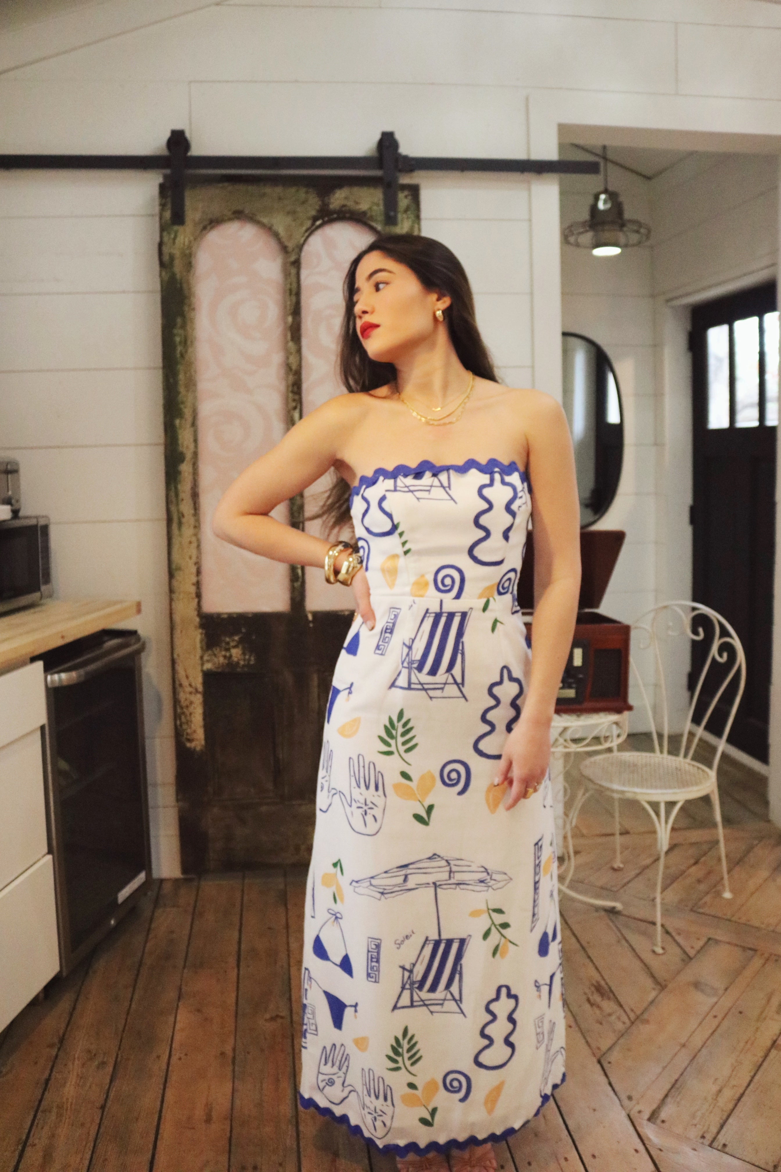 Greece Inspired Maxi Dress. Resort and Vacation Wear. 