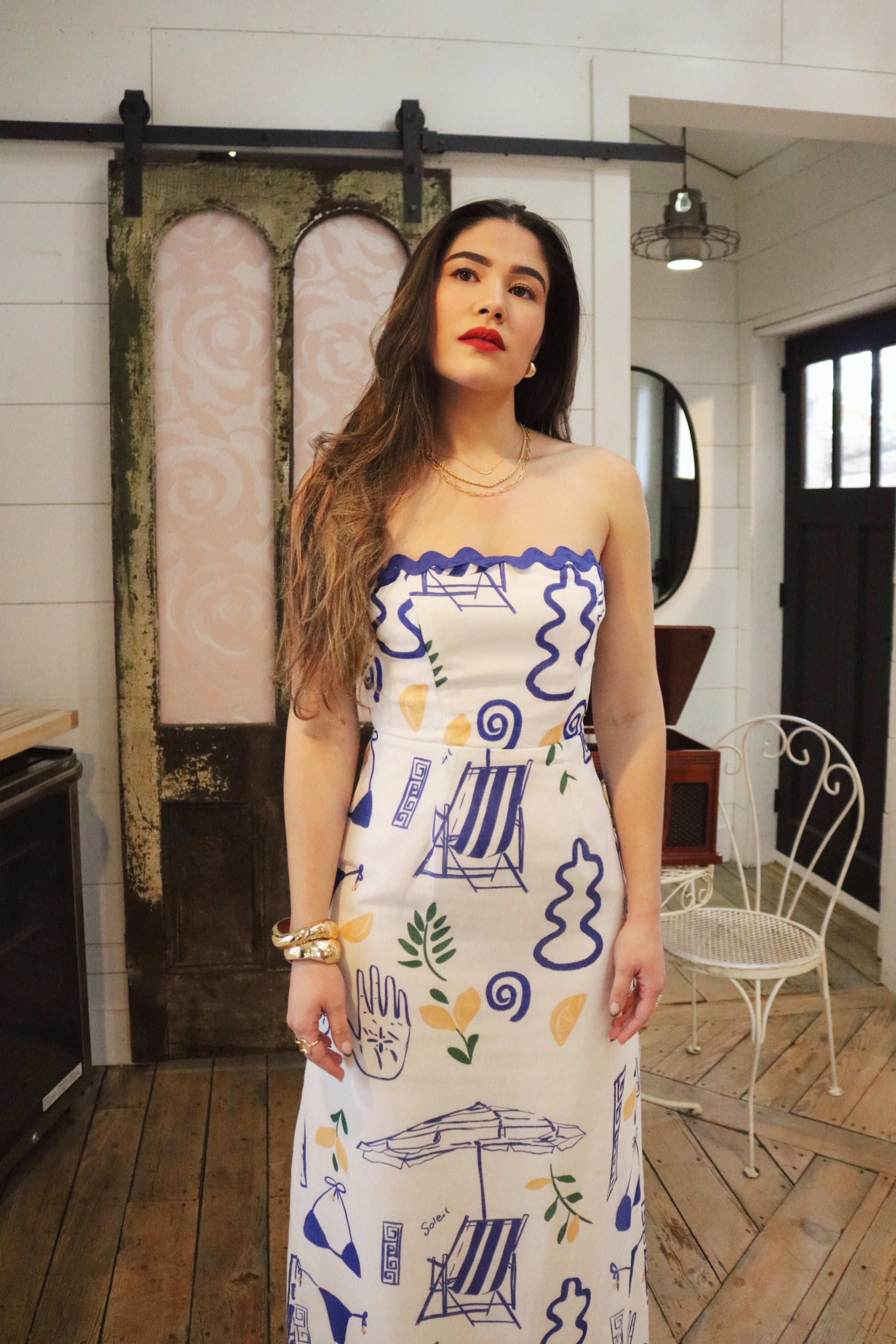 Greece Inspired Maxi Dress. Resort and Vacation Wear. 