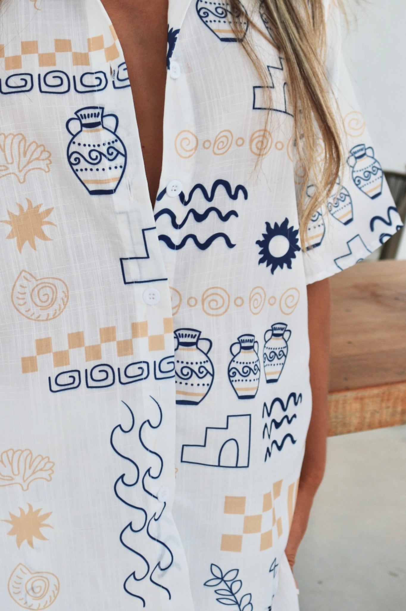 Imelde Vacation Short Set - Azure and Gold