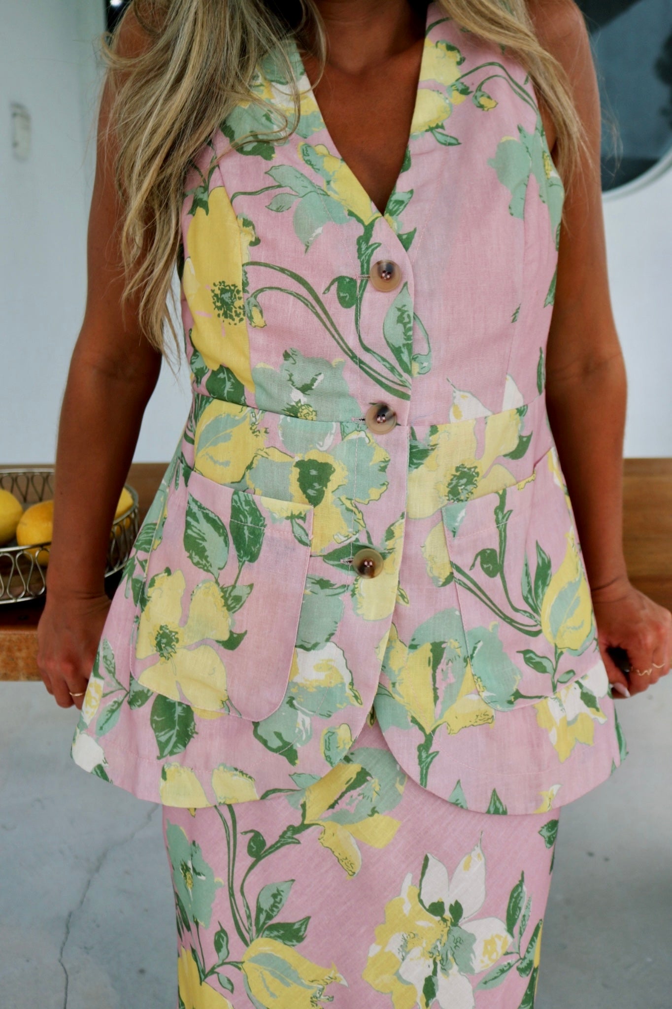 Selene Skirt Set - Lemon Tree Blush
