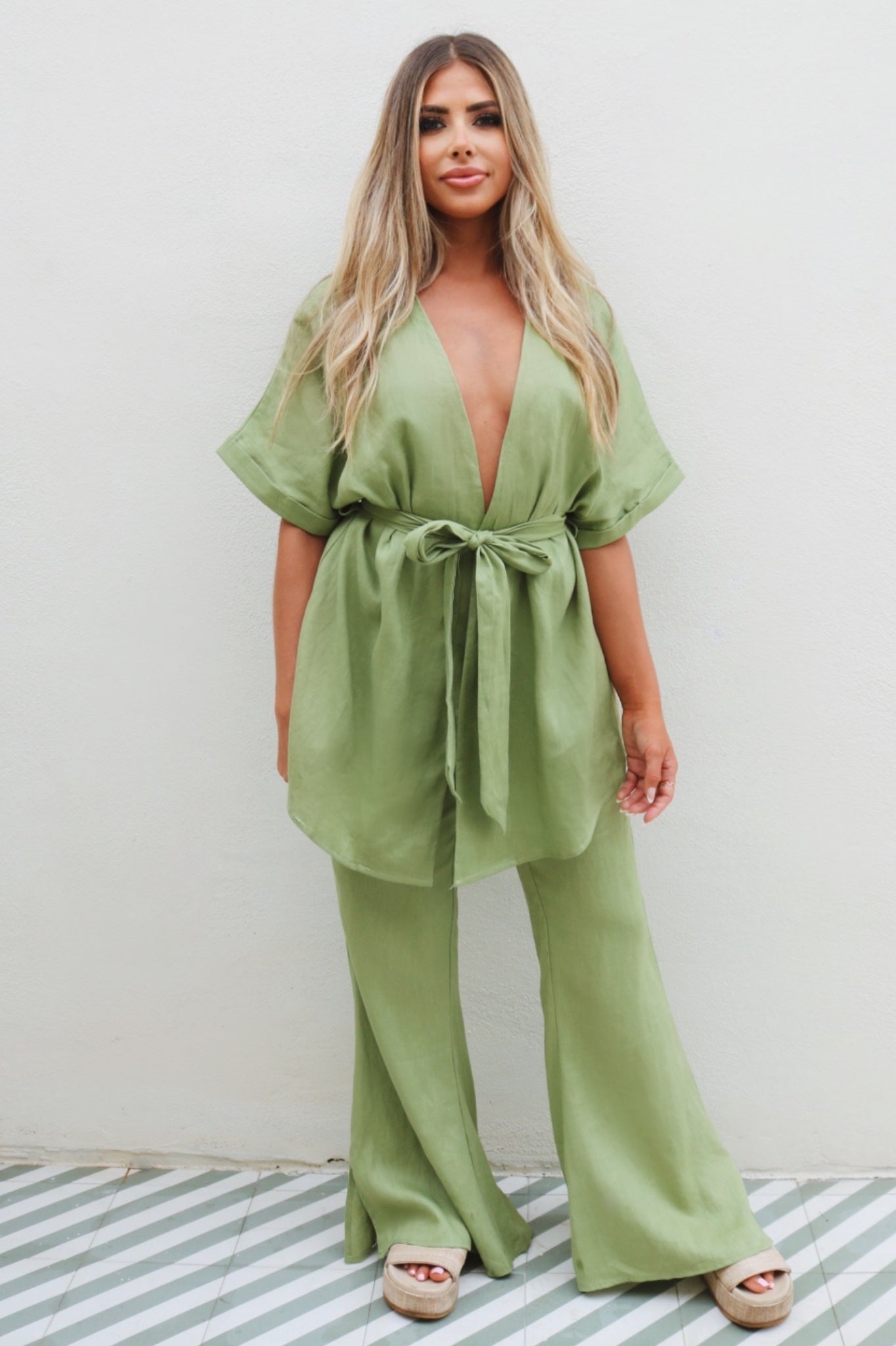 Sage Resort Vacation Wrap Pant Set, Shay and Bahari Resort Wear for Women