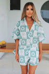 Vacation Resort Playsuit in Sage, Shay and Bahari Resort and Travel Wear