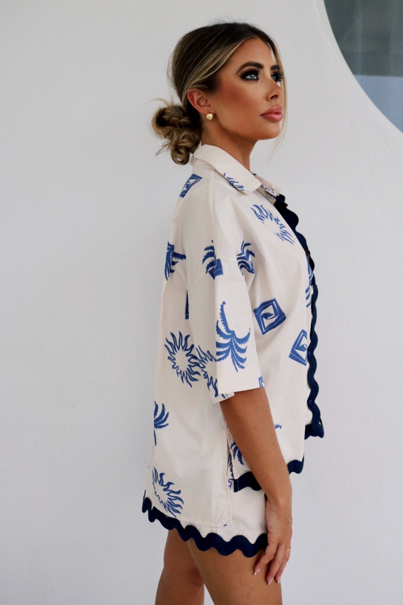 Isa Dora Vacation Short Set - French Taupe and Navy
