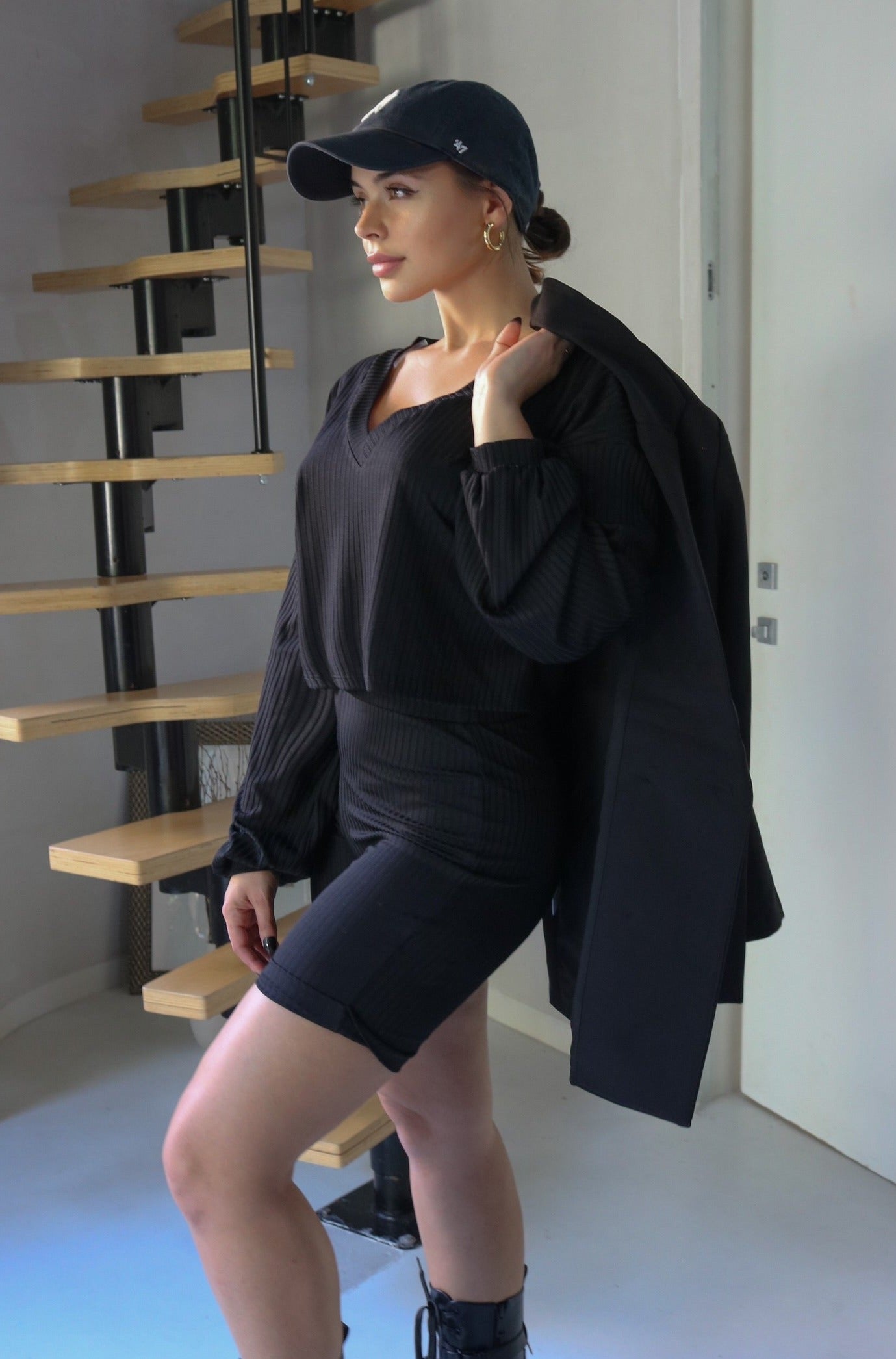 Biker Short Set in Black, Scarlette The Label, an online fashion boutique for women.