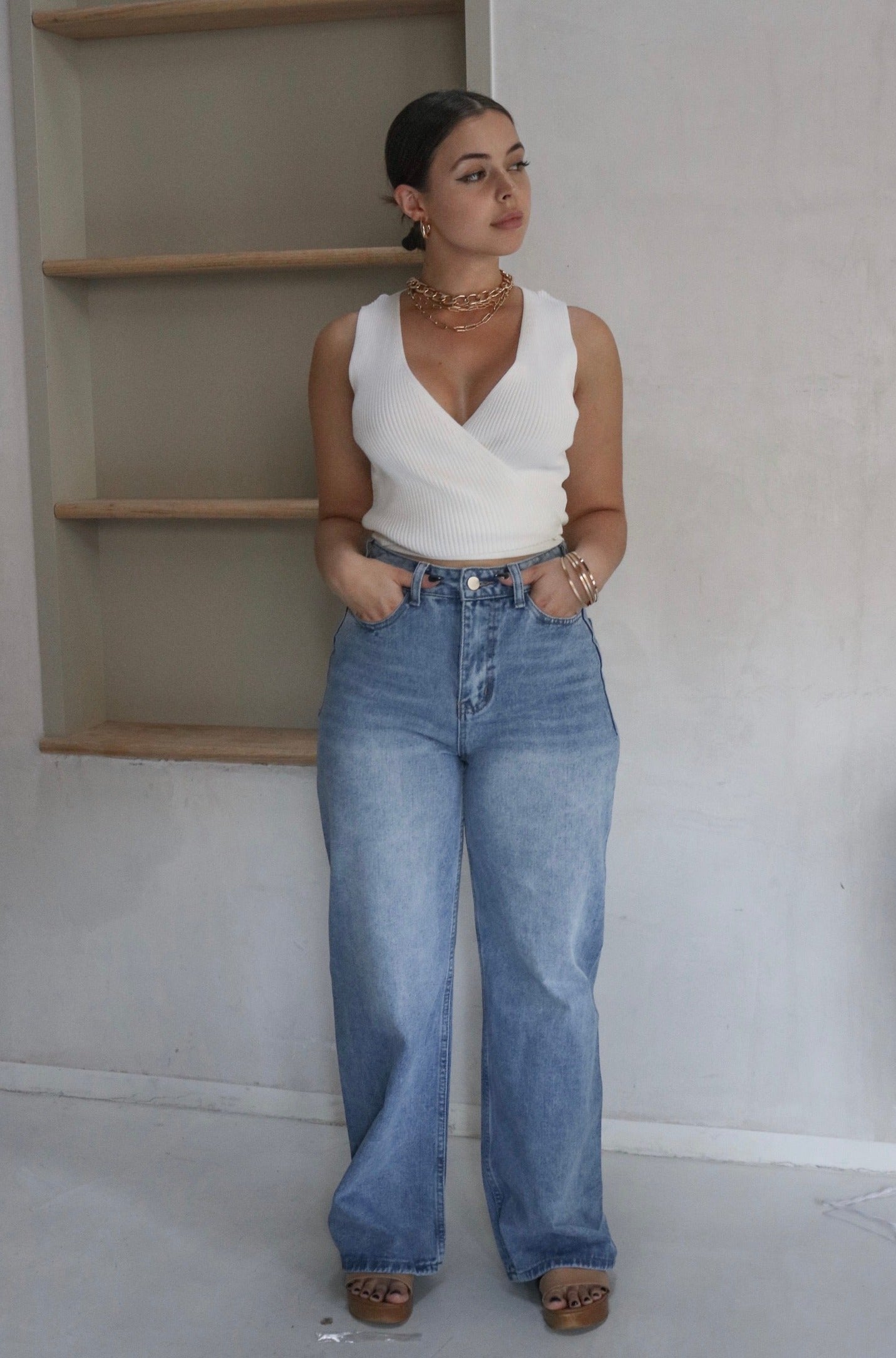 Knit Wrap Top in White. Scarlette The Label, an online fashion boutique for women.