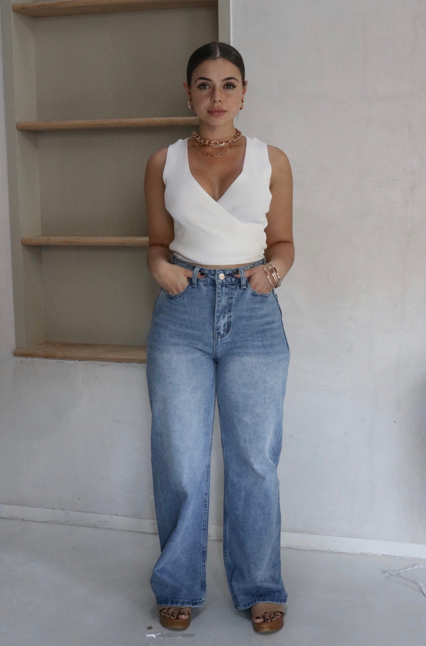 Knit Wrap Top in White. Scarlette The Label, an online fashion boutique for women.