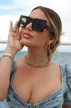 'Sultan' Oversized Square Sunglasses in Tortoise
